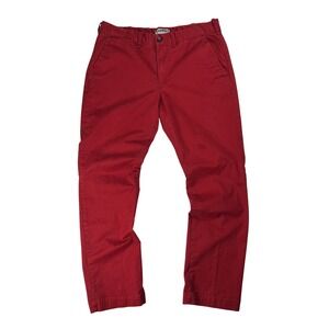Express Photographer Chino Pants Mens 32/30 Red Slim Fit Cotton Stretch
